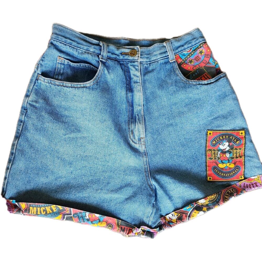 90's Vintage Women’s Mickey & Co Denim Shorts Disney Donnkenny Collectible Med.